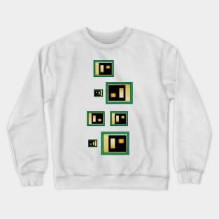 Green Black And Gold Geometric Crewneck Sweatshirt